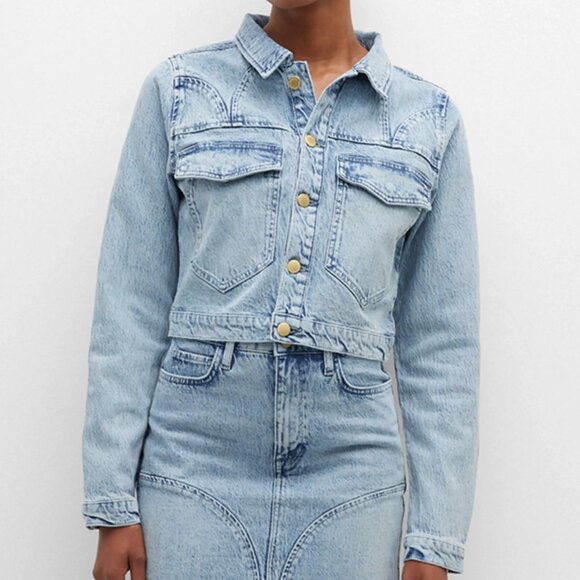 Triarchy - Stirrup Seamed Denim Jacket in Light Denim - Picture 2 of 12